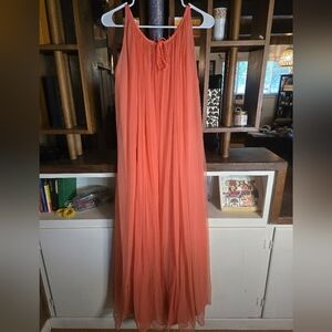 Ver Marai Elegant Vintage 50s Coral Slip Maxi Dress Large